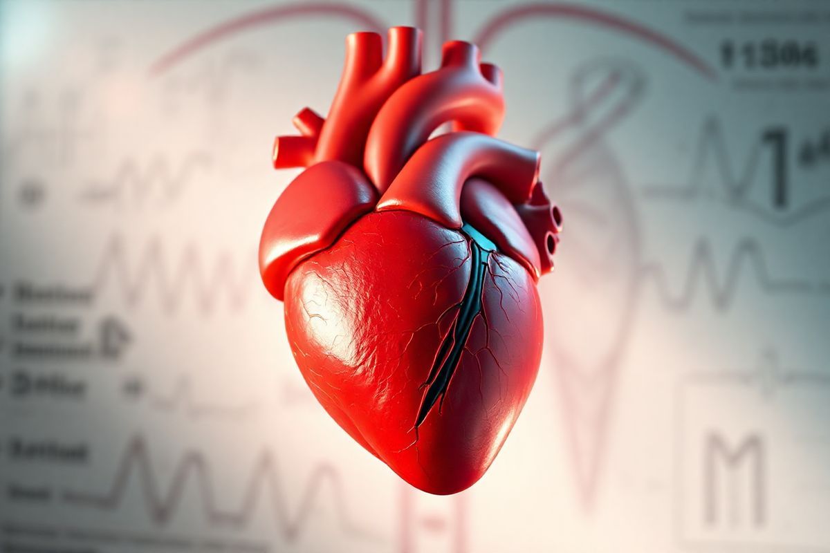 A photorealistic image depicting a close-up view of a healthy human heart, elegantly positioned against a soft-focus medical background. The heart should showcase vibrant details, highlighting the intricate structures of the mitral valve, with the valve leaflets slightly open to illustrate their function. Surrounding the heart, a gentle cascade of light creates a serene atmosphere, emphasizing the heart’s importance in the human body. The background features subtle, blurred anatomical diagrams, hinting at the complexity of the cardiovascular system without distracting from the heart itself. Delicate veins and arteries can be faintly visible, adding depth and context to the scene. The color palette should be warm, with rich reds and soft pinks representing the heart, contrasted by cool tones in the background, evoking a sense of calm and medical professionalism. This image encapsulates the essence of heart health and the significance of understanding mitral valve regurgitation, making it an ideal visual complement to the educational content about cardiovascular conditions.